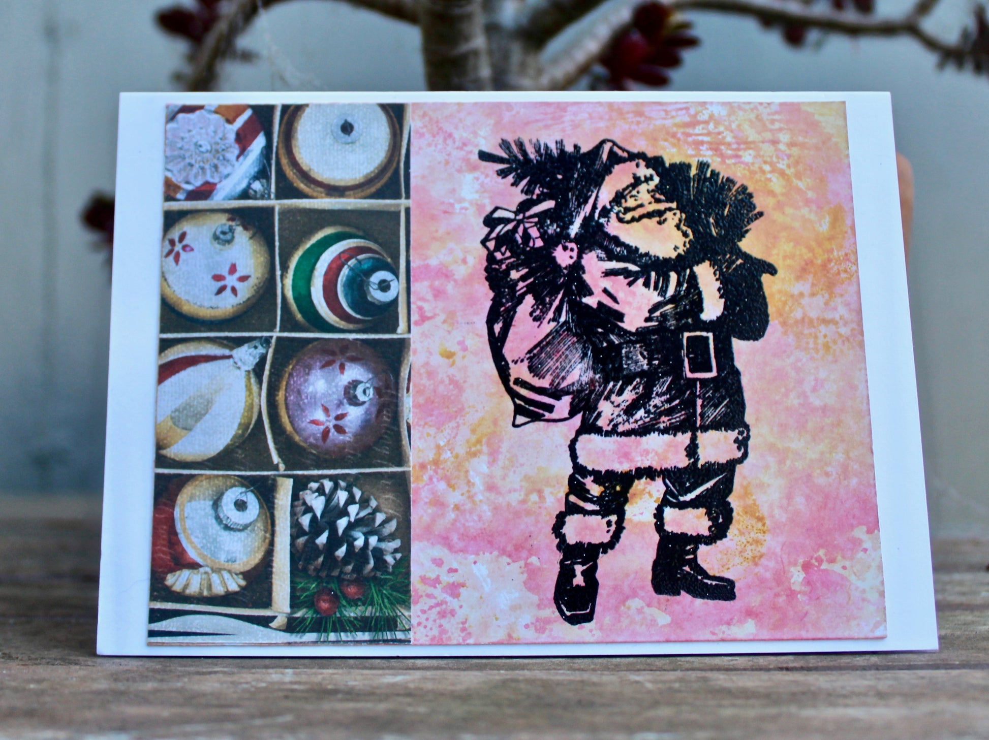 Vintage Santa and Bulbs - Cat Noir CC