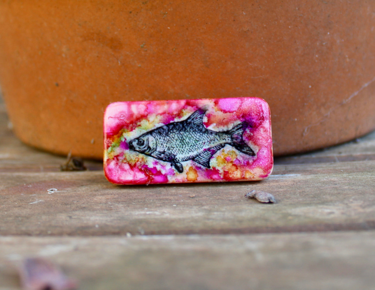 Gone Fishing - pink pin - Cat Noir CC